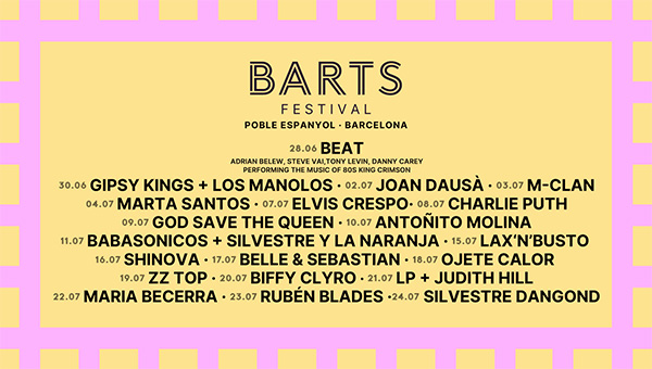 BARTS FESTIVAL ANUNCIA SU CARTEL DEFINITIVO EN EL POBLE ESPANYOL